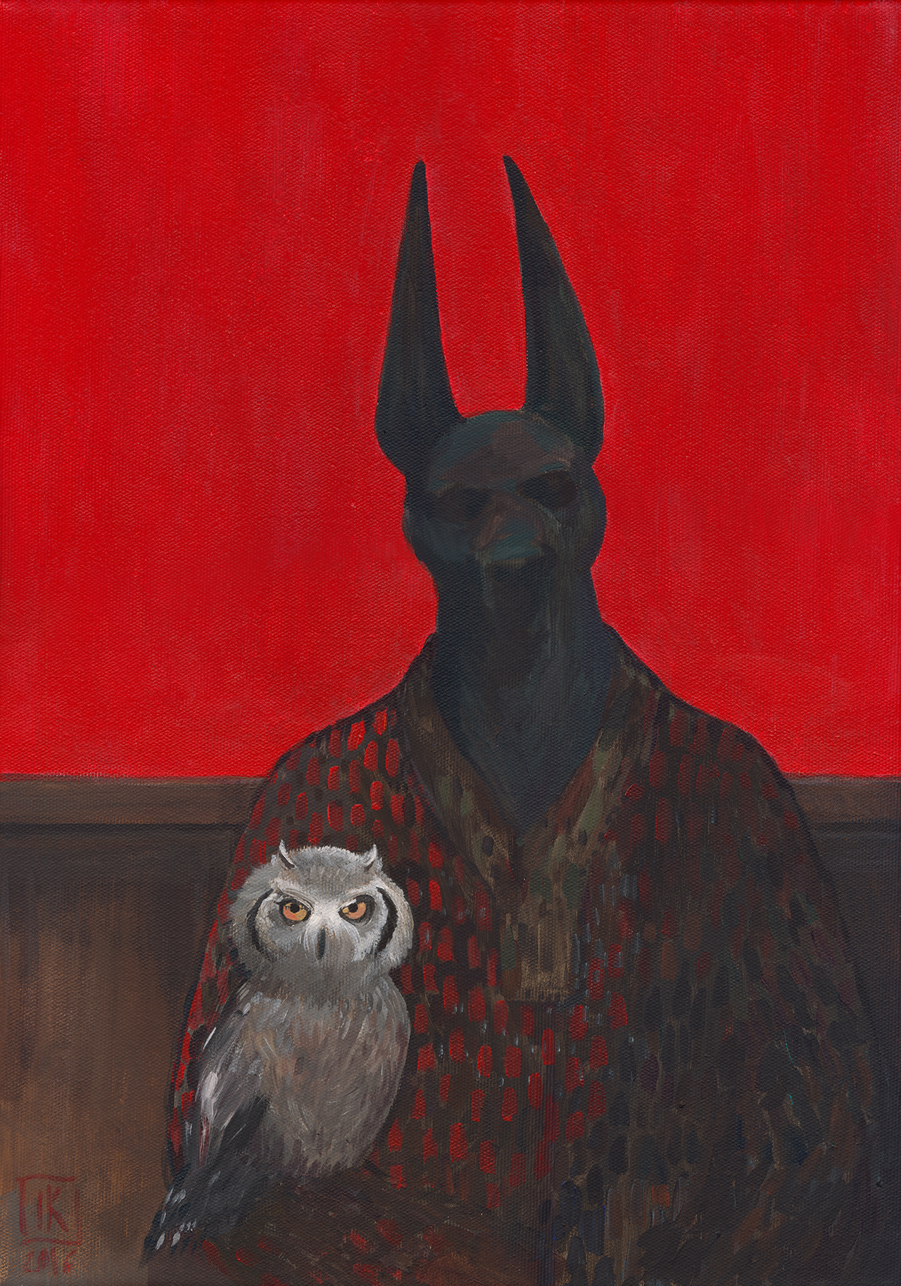 Joanna Karpowicz / "Anubis and owl", 45 x 33 cm, 2016