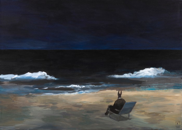 Joanna Karpowicz „Anubis nad Morzem Czarnym”, 54 x 65 cm, akryl na płótnie, 2016